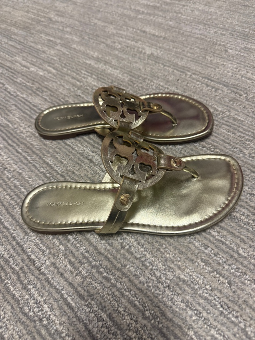 Tory Burch Metallic Gold Miller Thong Sandals - Picture 4 of 4